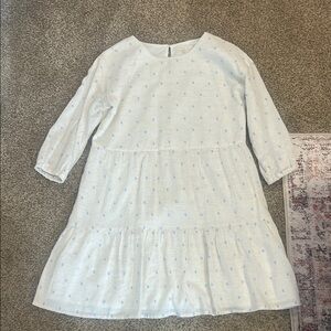 Cream and light blue dress